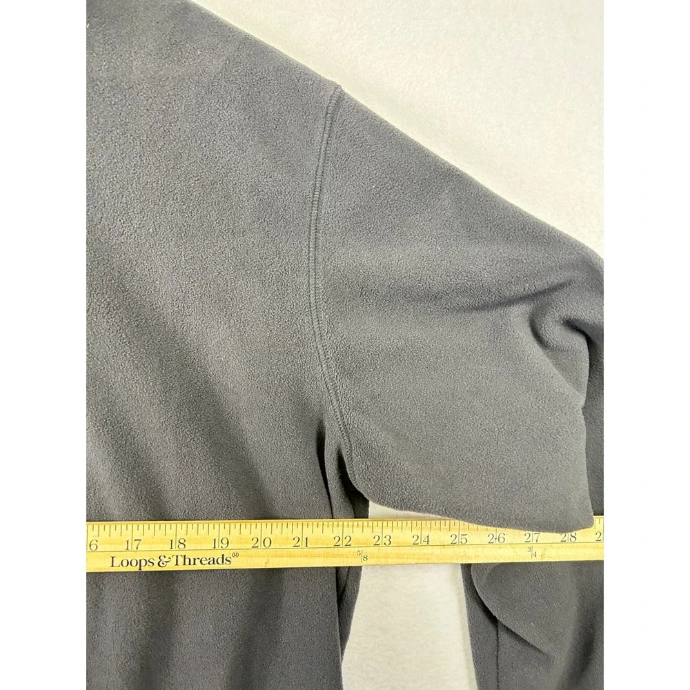 Lands‎ End Gray Fleece Quarter Zip Pullover Long Sleeve Men Size L